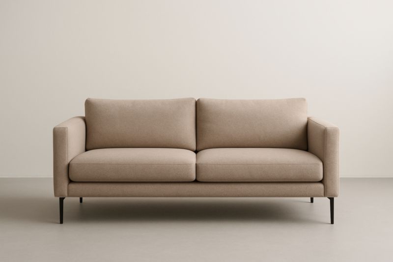 Canapé en tissu deux places beige 210×85×75 cm