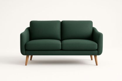 Canapé 2 places en tissu avec structure en bois Vert Foncé