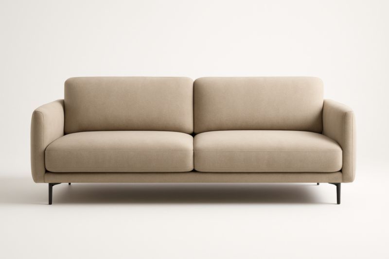 Canapé deux places en tissu avec pieds en métal