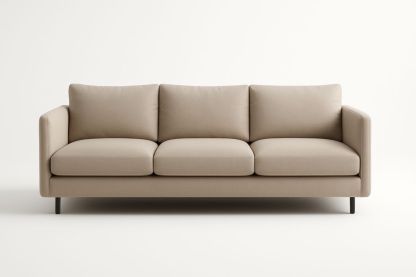 Canapé trois places tissu polyester beige