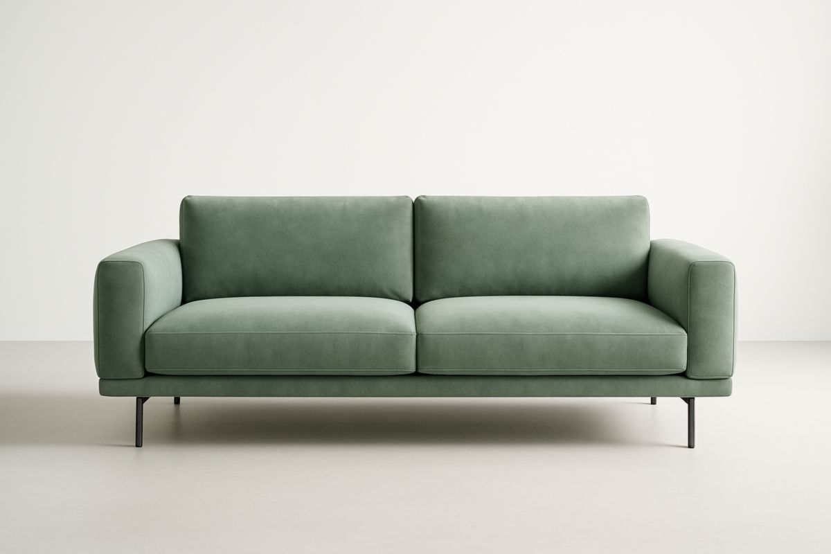 Canapé 2 places en tissu avec pieds en métal 200x90x85 cm