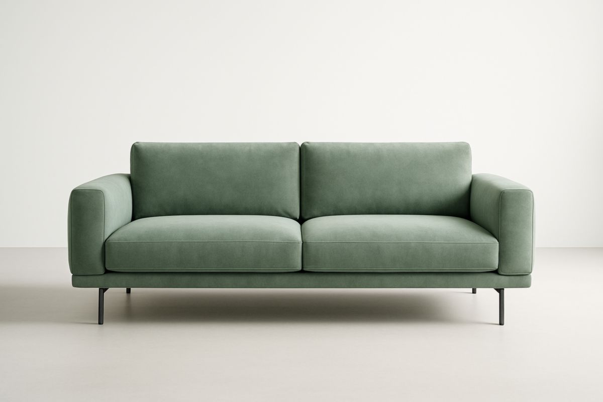 Canapé 2 places en tissu avec pieds en métal 200x90x85 cm