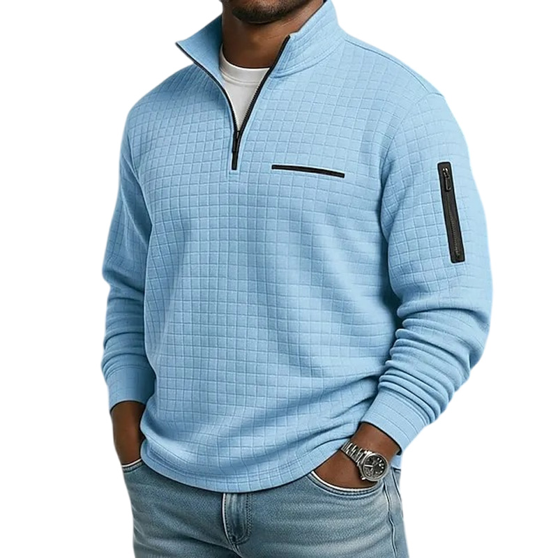 Men’s Waffle Knit Quarter-Zip Pullover - Comfortable, Versatile & Easy to Wear