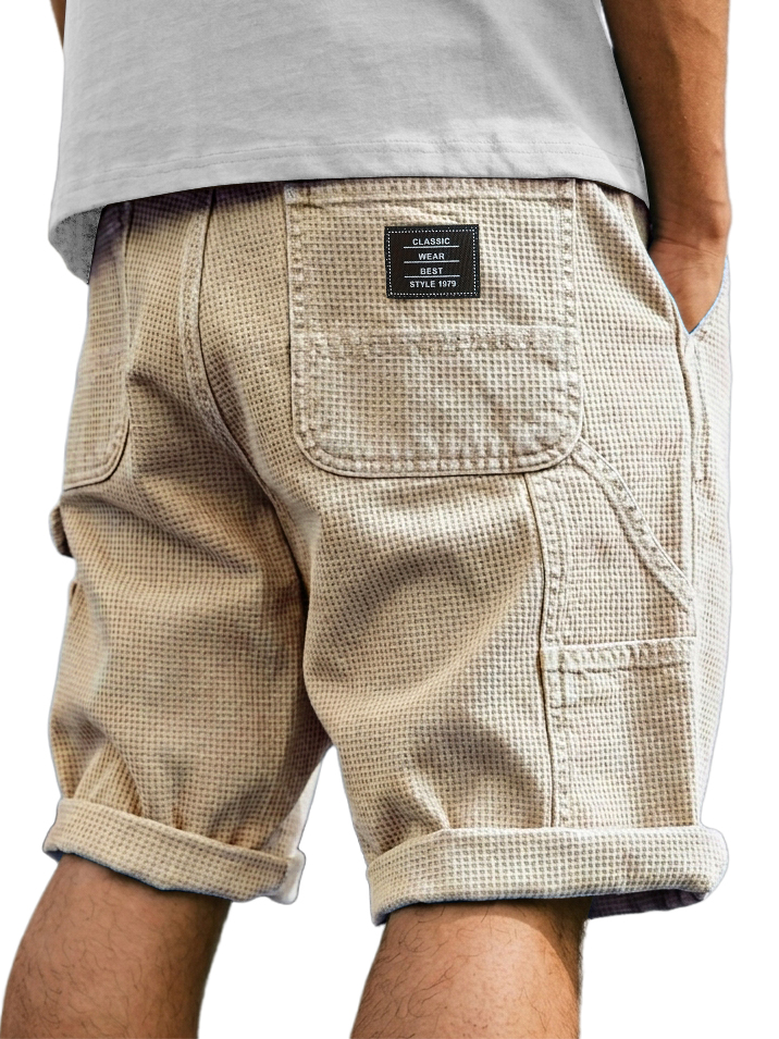 Men's Casual Multi-Pocket Waffle Shorts