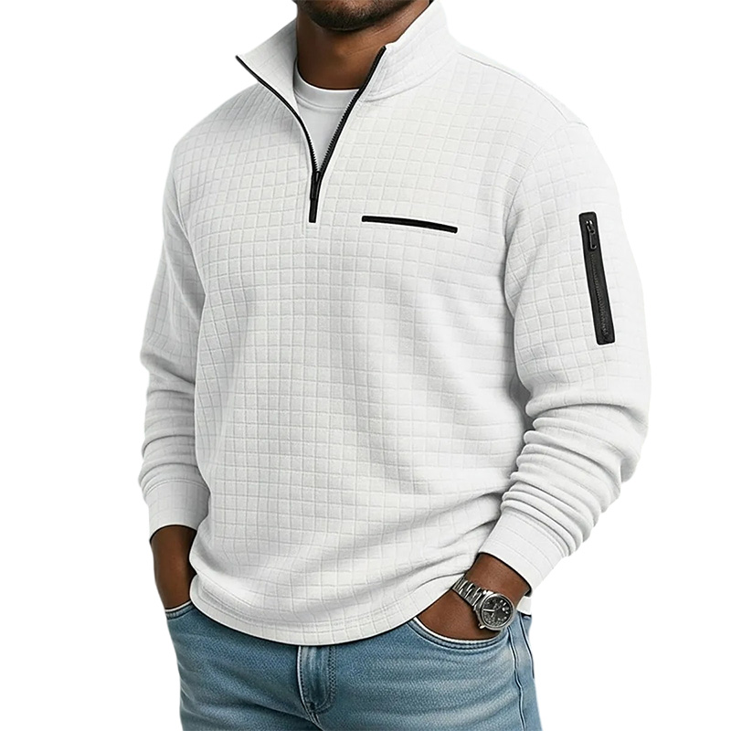 Men’s Waffle Knit Quarter-Zip Pullover - Comfortable, Versatile & Easy to Wear