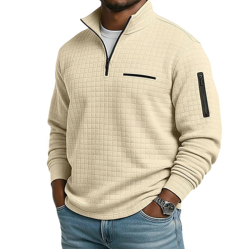 Men’s Waffle Knit Quarter-Zip Pullover - Comfortable, Versatile & Easy to Wear