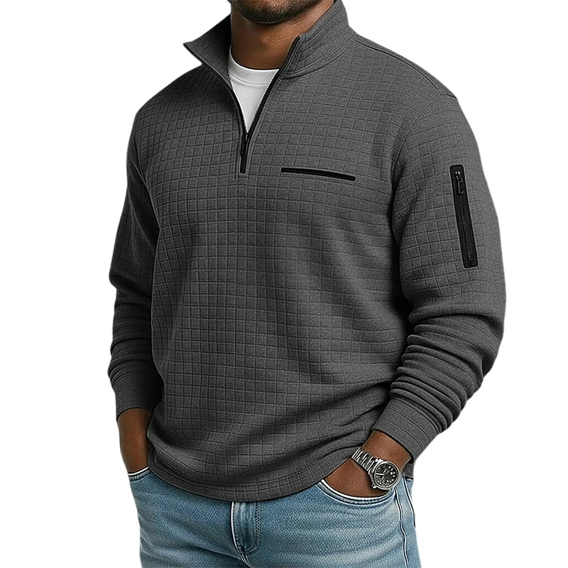 Men’s Waffle Knit Quarter-Zip Pullover - Comfortable, Versatile & Easy to Wear