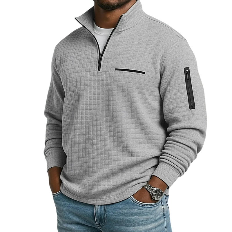 Men’s Waffle Knit Quarter-Zip Pullover - Comfortable, Versatile & Easy to Wear