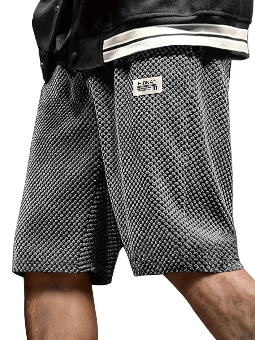 Men's Retro Casual Embroidered Logo Corduroy Shorts