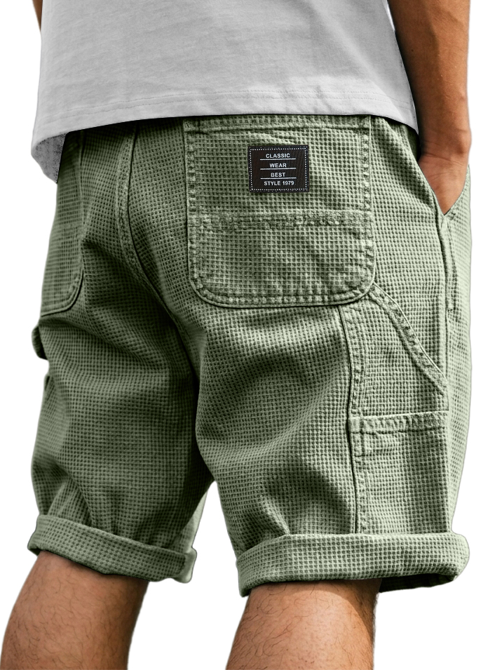 Men's Casual Multi-Pocket Waffle Shorts
