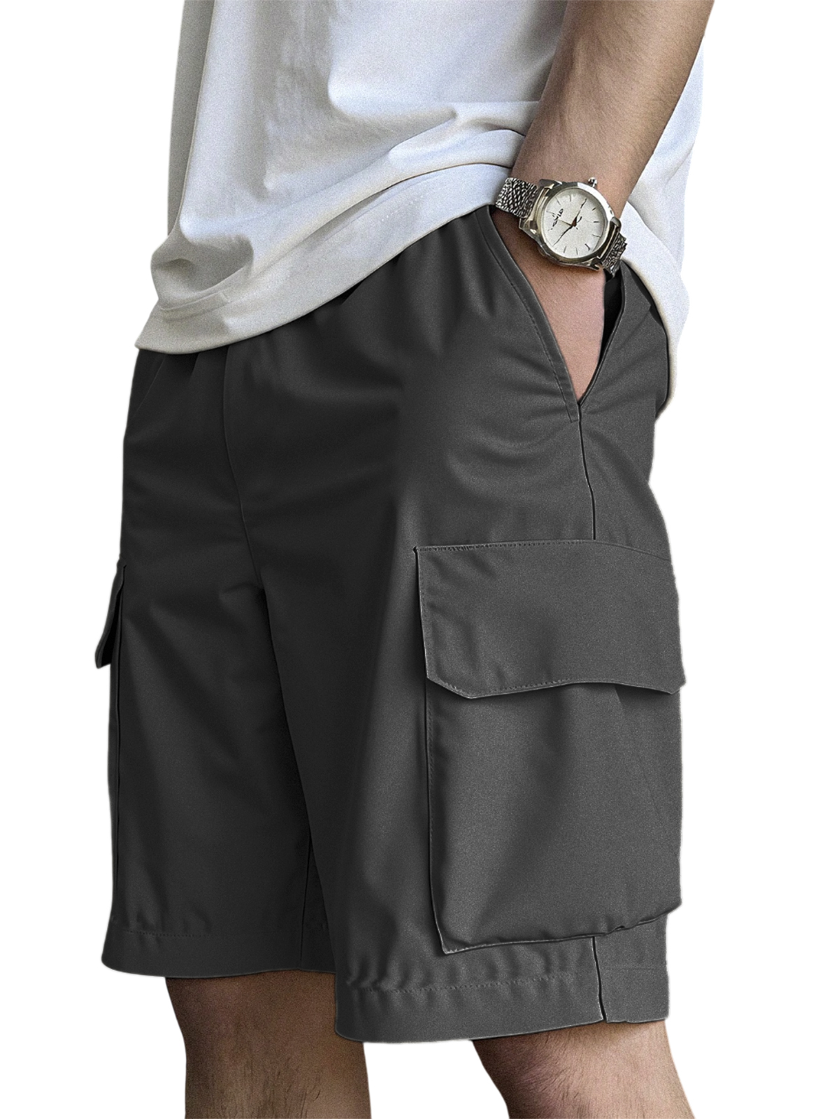 Men's Lightweight Workwear Casual Shorts with Multiple Pockets