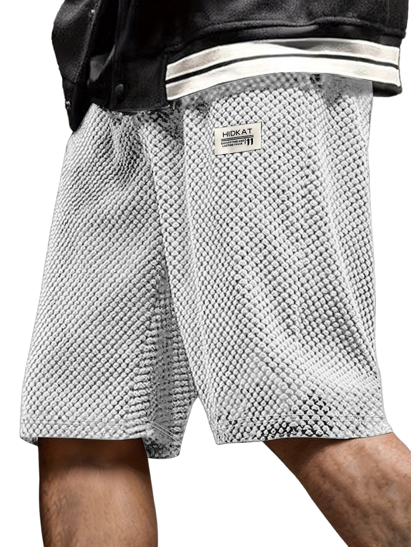 Men's Retro Casual Embroidered Logo Corduroy Shorts