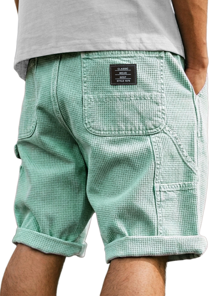 Men's Casual Multi-Pocket Waffle Shorts