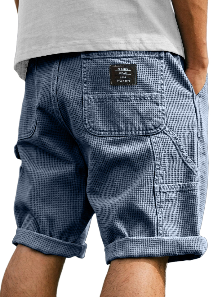 Men's Casual Multi-Pocket Waffle Shorts