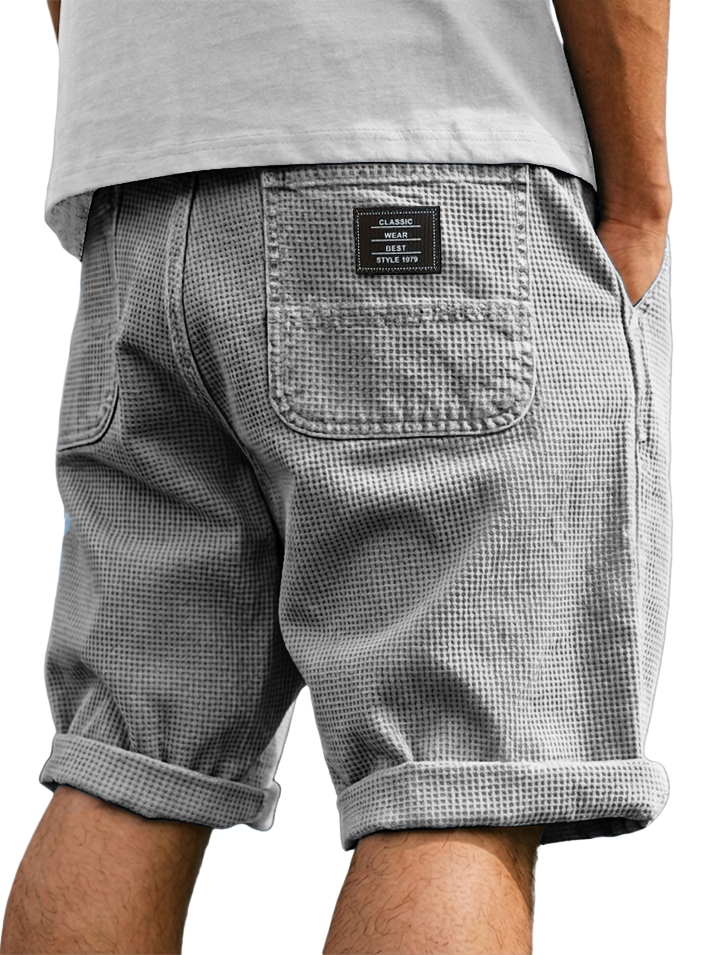 Men's Stylish Waffle-Knit Shorts with Four Pockets