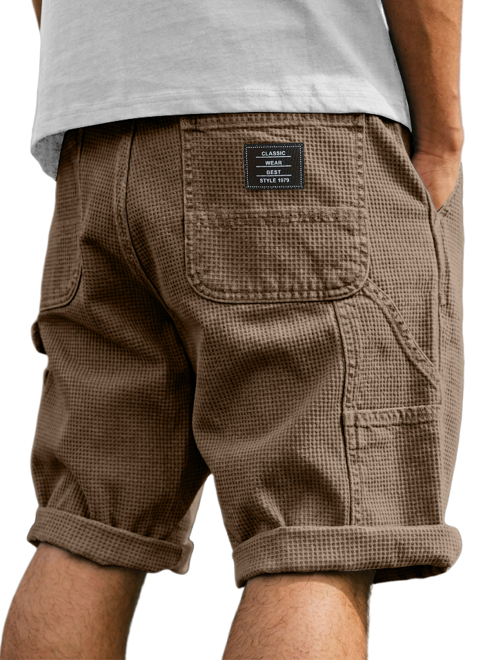 Men's Casual Multi-Pocket Waffle Shorts