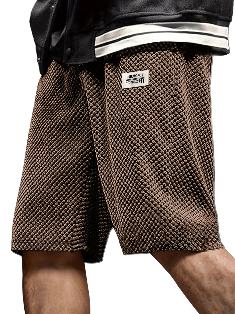 Men's Retro Casual Embroidered Logo Corduroy Shorts