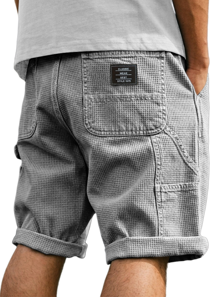 Men's Casual Multi-Pocket Waffle Shorts