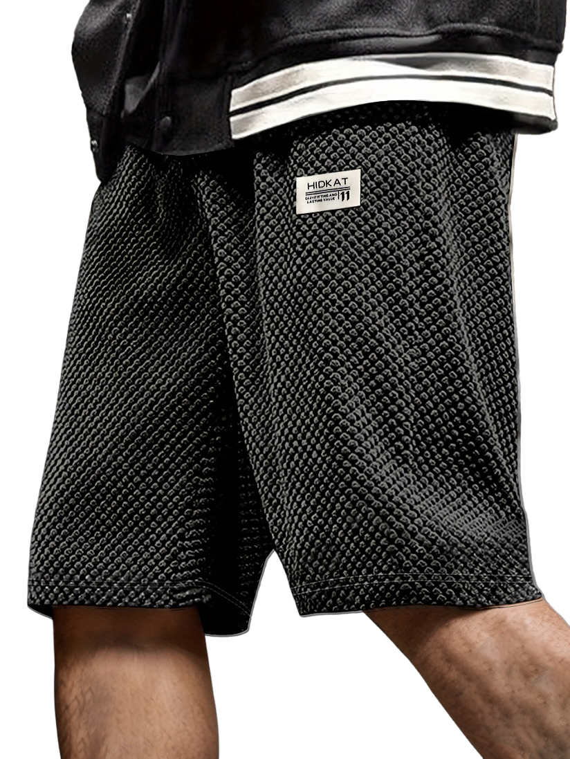 Men's Retro Casual Embroidered Logo Corduroy Shorts