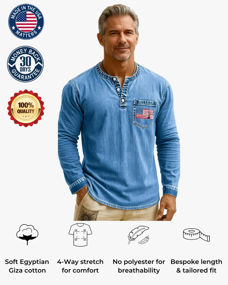 💫Clearance Sale🔥Classic Men’s Vintage Henley Long Sleeve Shirt