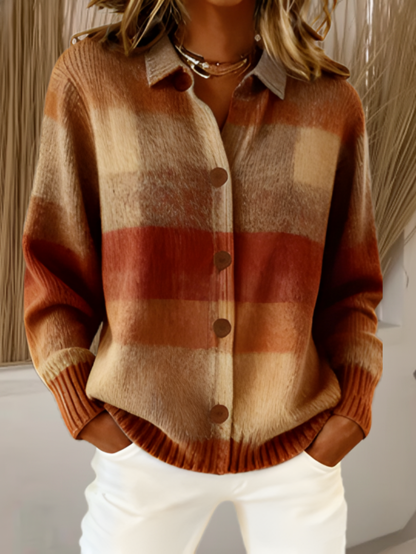 Sadie | Tartan Patterned Cardigan