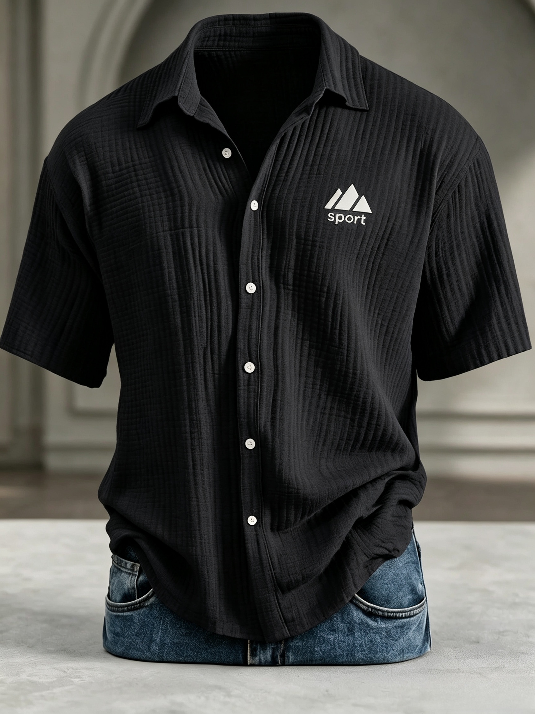 Lukas™ Premium Breathable Cotton Shirt with Textured Pattern