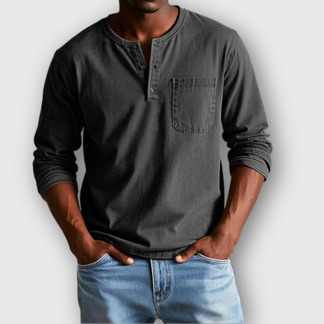 Vintage Henley Shirt - Timeless Style, Everyday Comfort