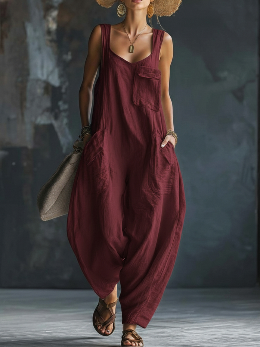Cozy Loose-fitting Wide-leg Jumpsuit