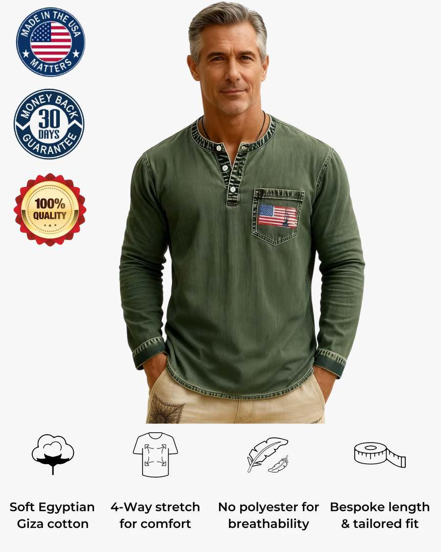 💫Clearance Sale🔥Classic Men’s Vintage Henley Long Sleeve Shirt