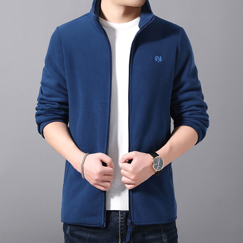 Men Fashion Polar Fleece Jacket Male Stand