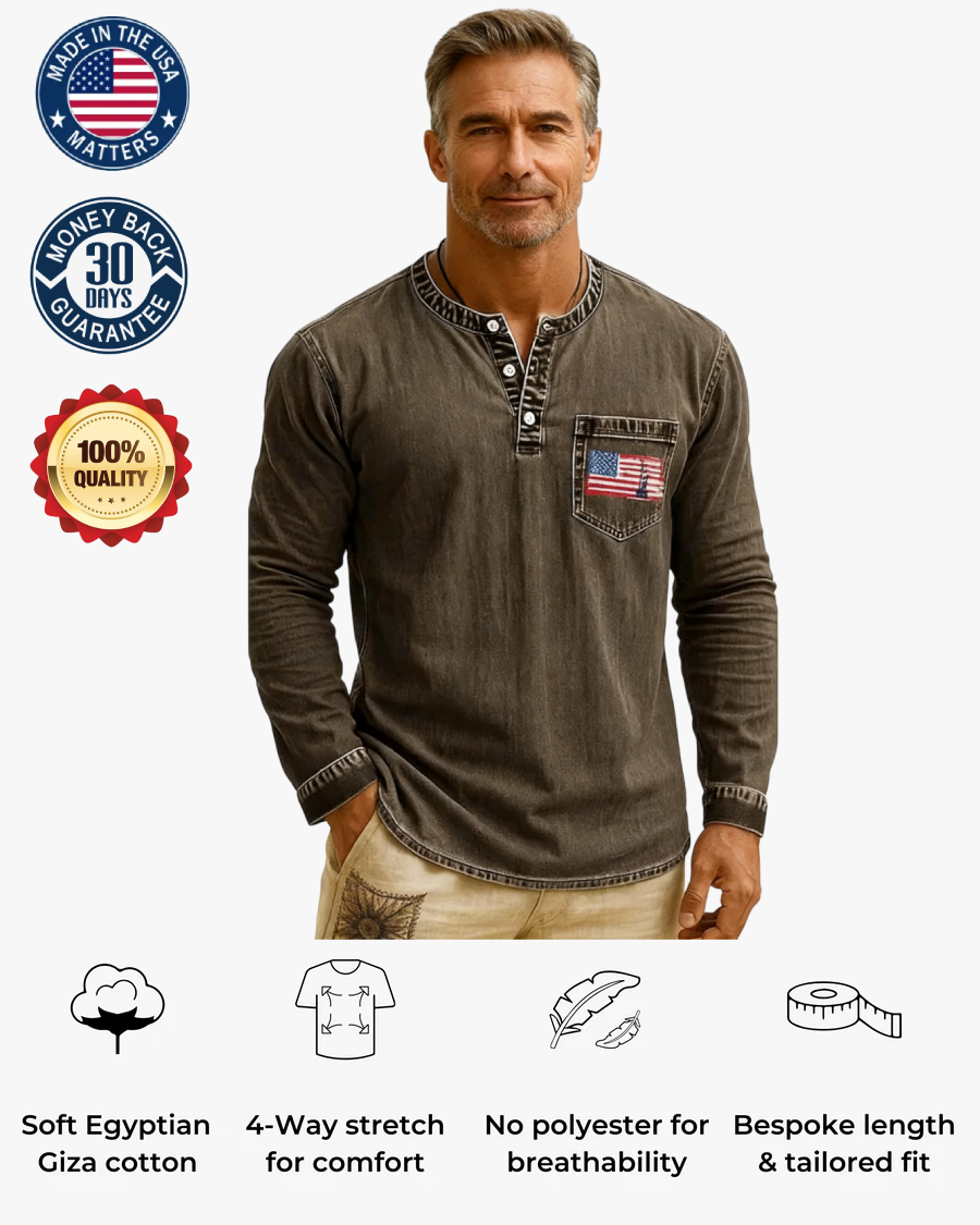 💫Clearance Sale🔥Classic Men’s Vintage Henley Long Sleeve Shirt