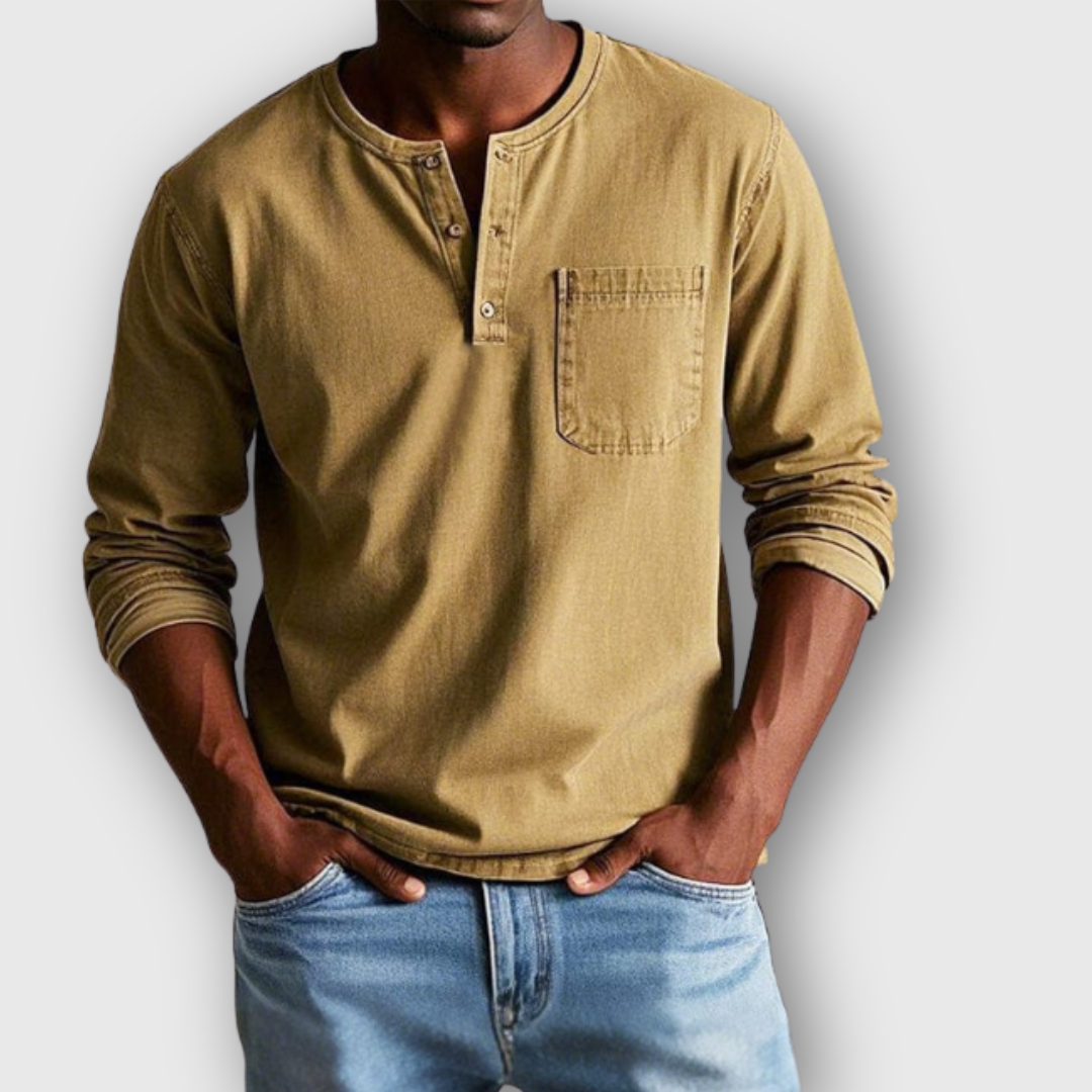 Vintage Henley Shirt - Timeless Style, Everyday Comfort