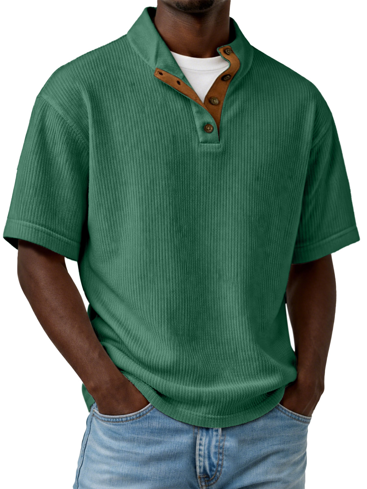 Men's Casual Outdoor Corduroy Stand-collar Pullover Top