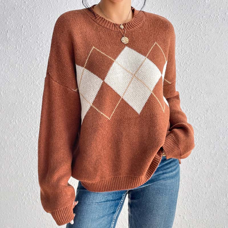 Casual Geometric Knit Sweater