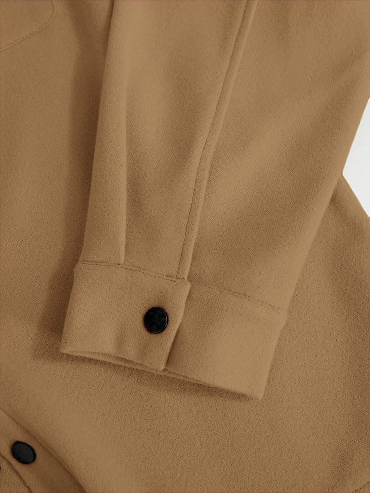 Men's Casual Utility Jacket with Button Front, Chest Pockets & Lapel Collar