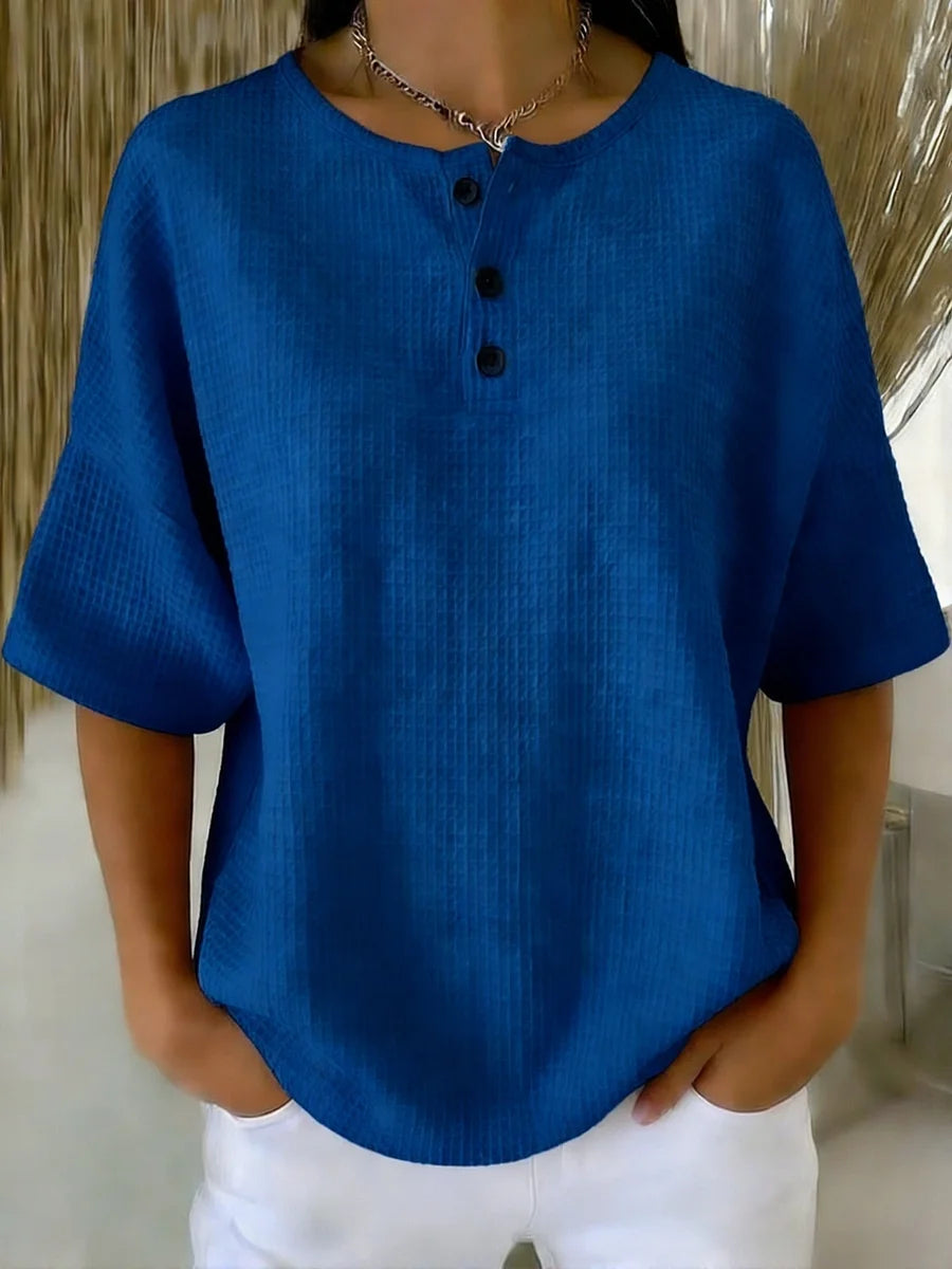 Casual blouse with short sleeves