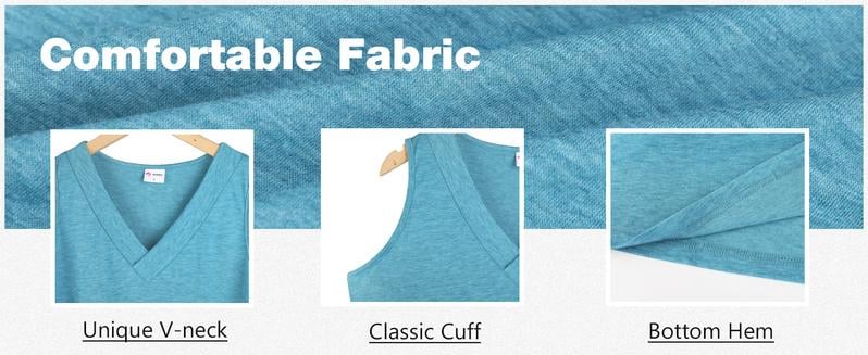 Product Introduction of WIHOLL Tank Tops for Women Summer V Neck T Shirts Trendy Sleeveless Basic Tee Loose Fit 2025 Fashion 8