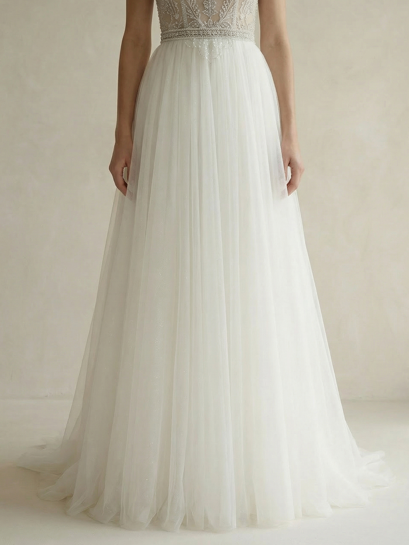 A Line Halter Sleeveless Wedding Dress with Beading