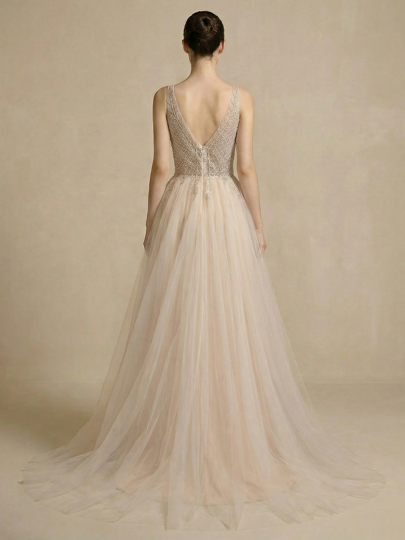 A Line Lace Long Wedding Dress