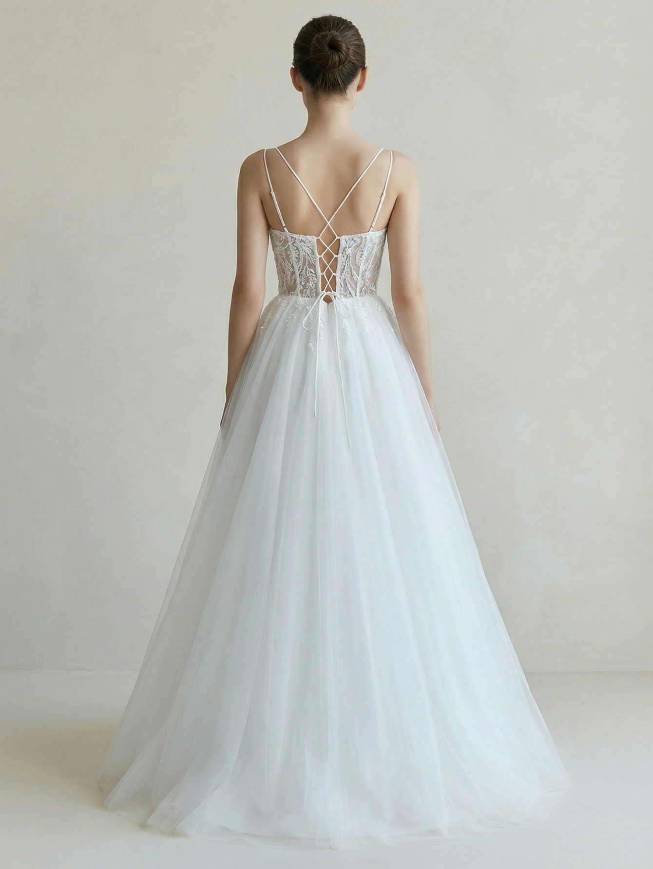 A Line Long Wedding Dress with Beading
