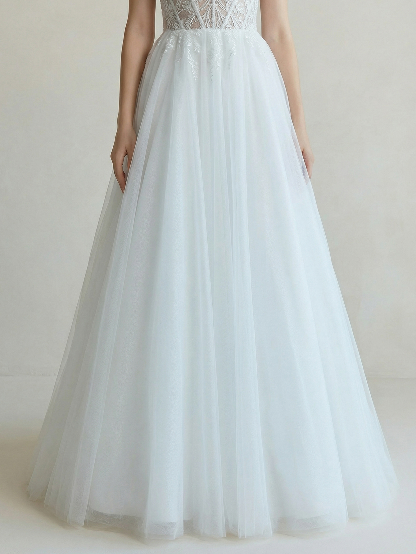 A Line Long Wedding Dress with Beading