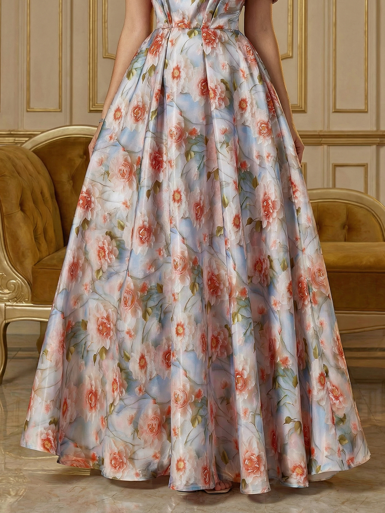 A-Line Off The Shoulder Long Prom Dress