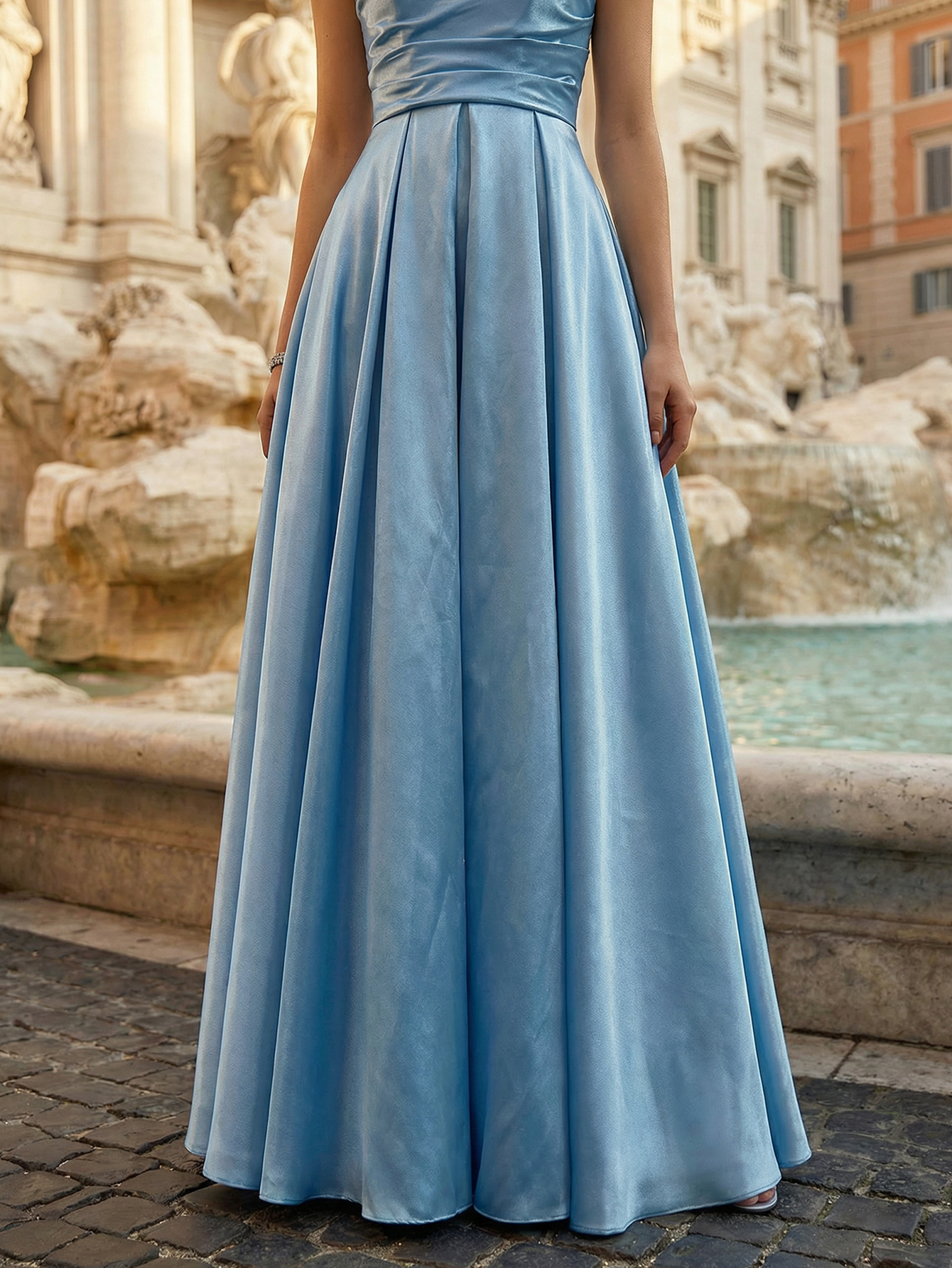 A-line Strapless Sleeveless Long Prom Dress with Beading