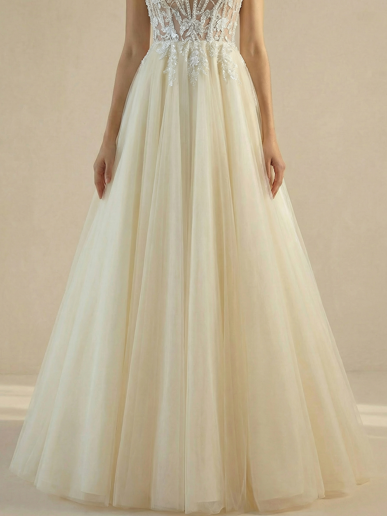 A-line Sweetheart Wedding Dress with 3D Appliqued Beading