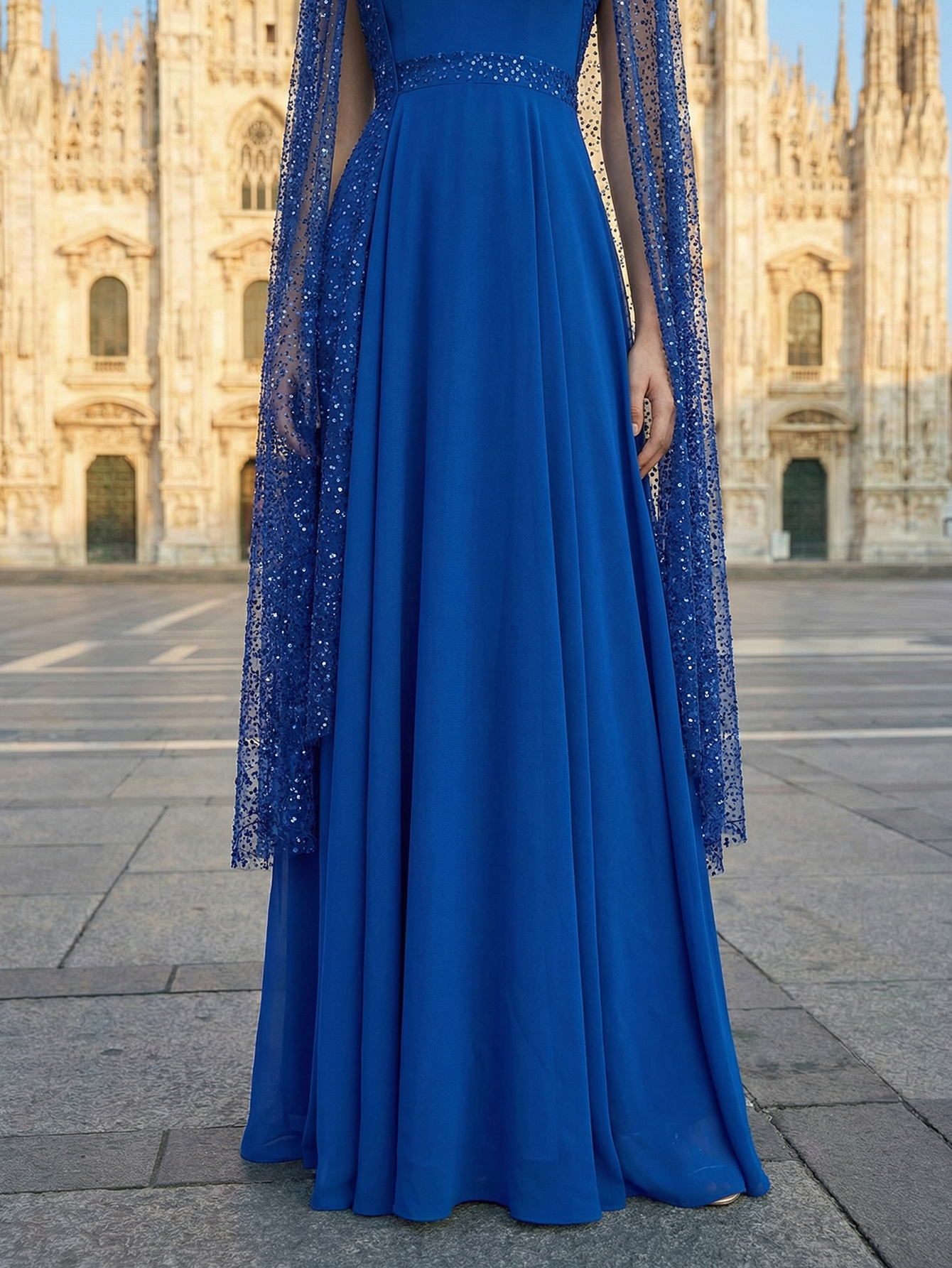 A-line V Neck Long Prom Dress with Beading