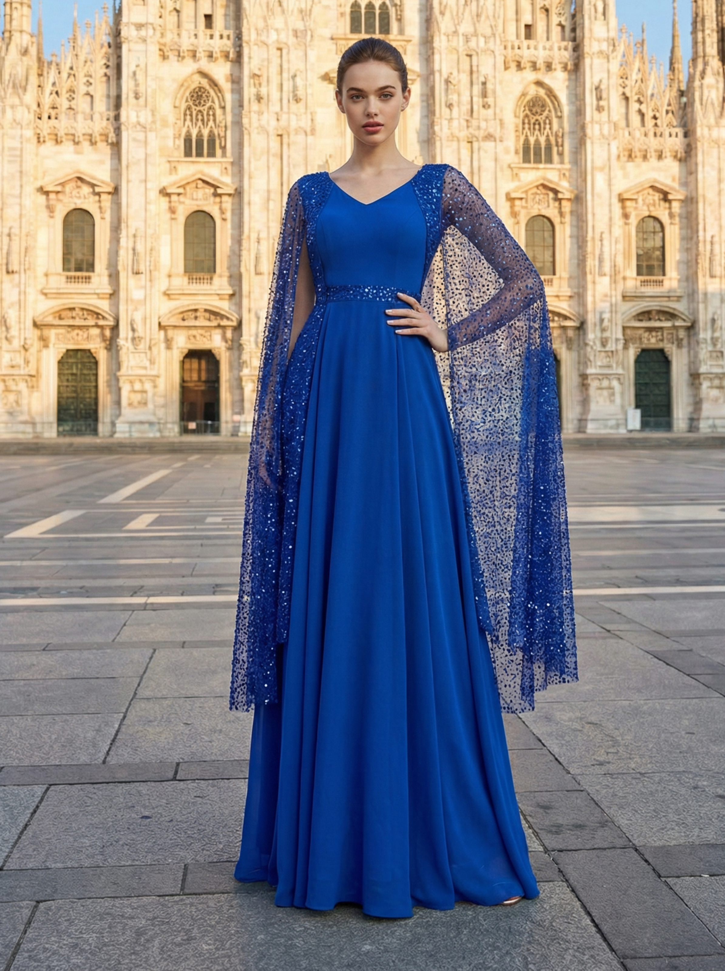Stunning Royal Blue Beaded Sequin Mermaid Gown