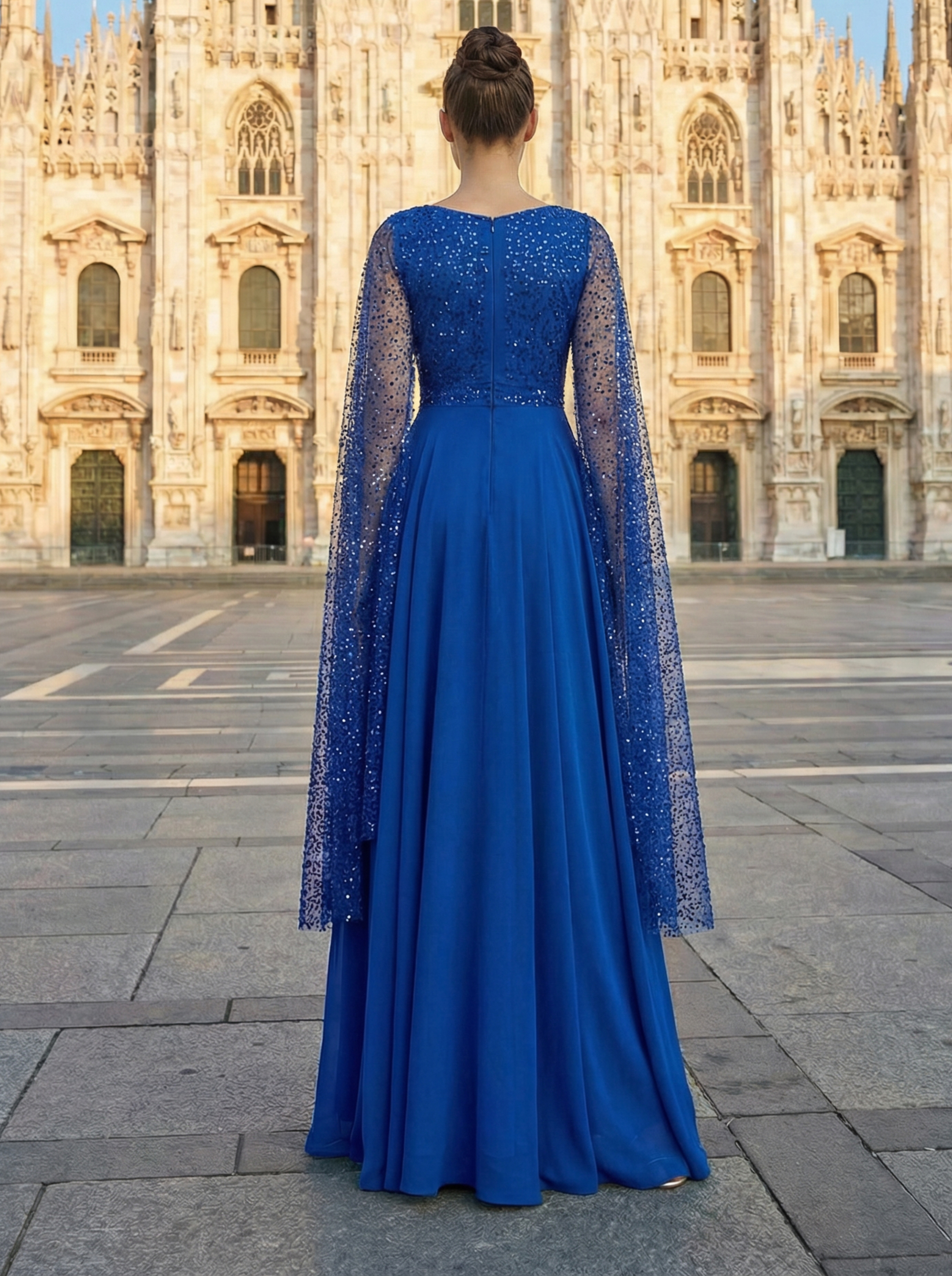 Stunning Royal Blue Beaded Sequin Mermaid Gown
