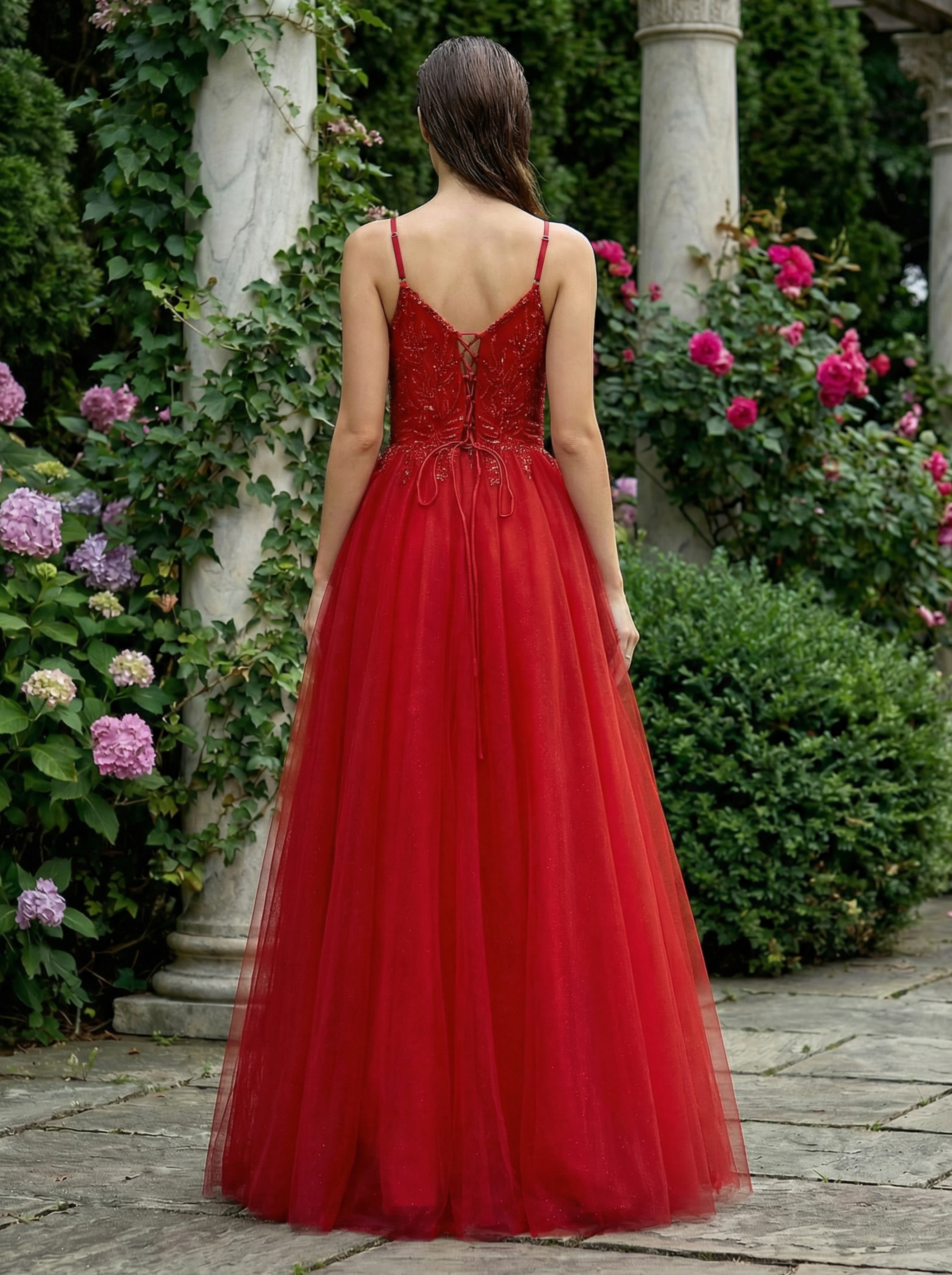 Modest Spaghetti Strap Prom Dress