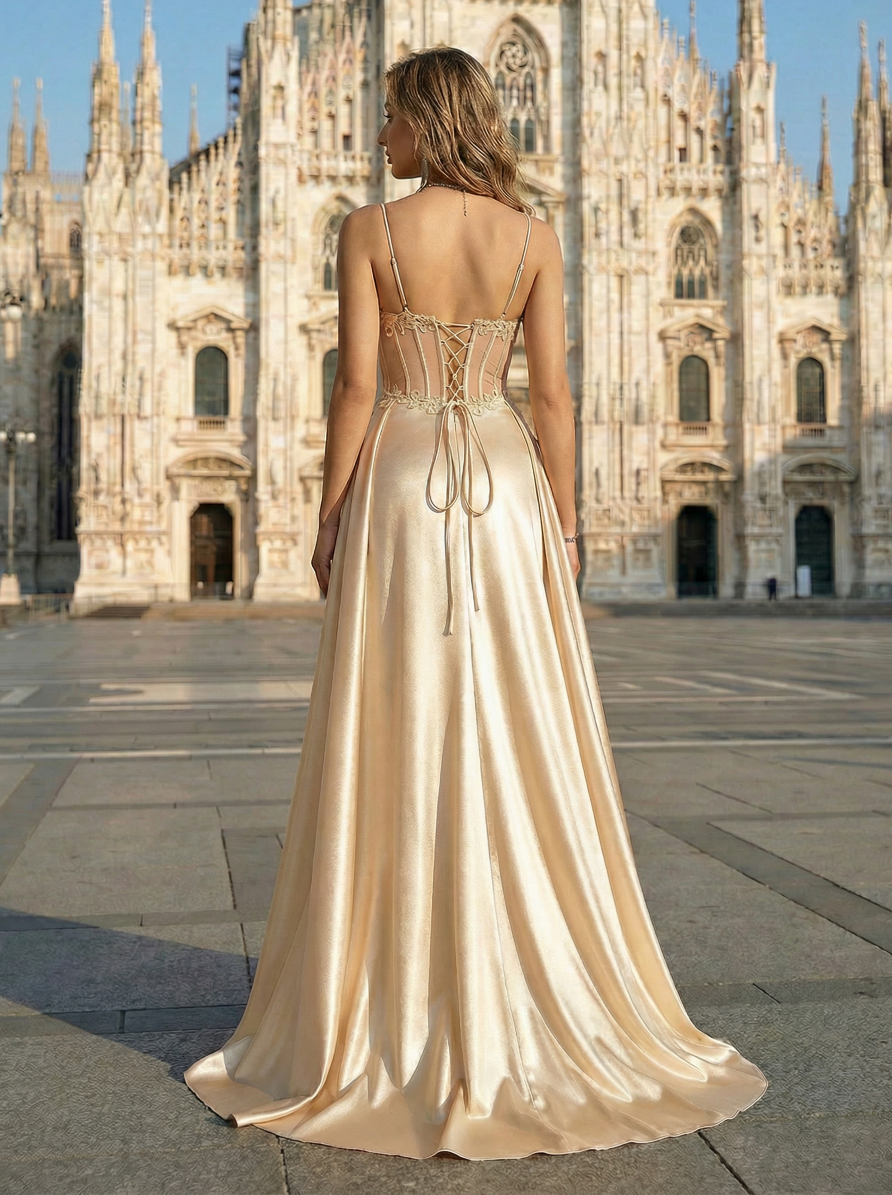 Sequin Embroidered With Slit Mermaid Evening Dress