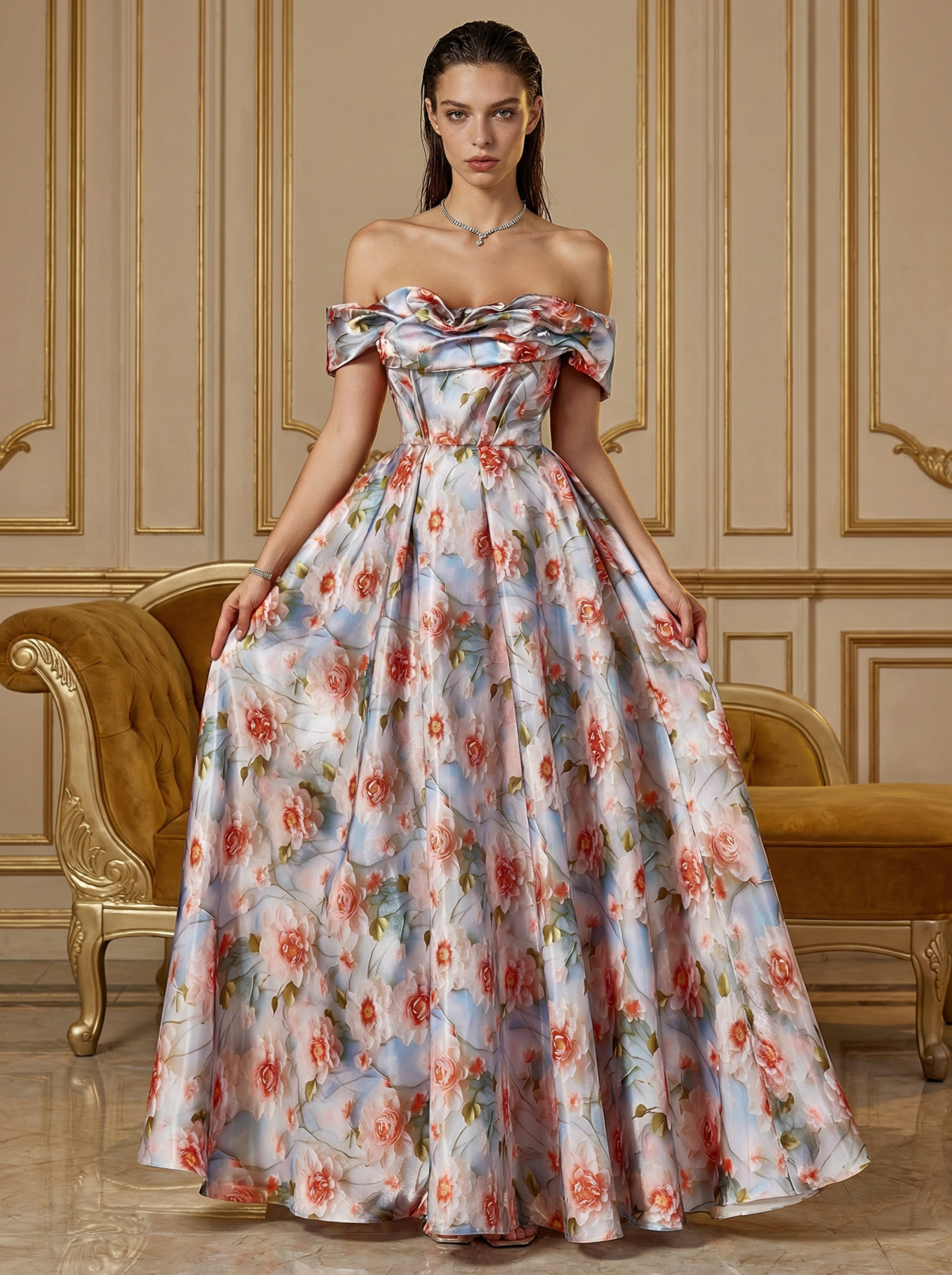 Modecrush Elegant Sequin Strapless Sweetheart Mermaid Prom Dress With 3D Rosette